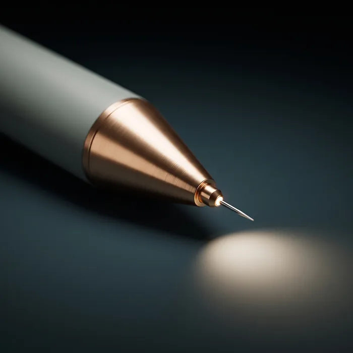 Macro of the lit working tip